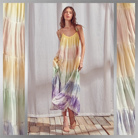LAST ONE! Storia's MOST POPULAR Pastel Tie Dye Maxi W/TONS of Luscious Fabric - Picture 14 of 16